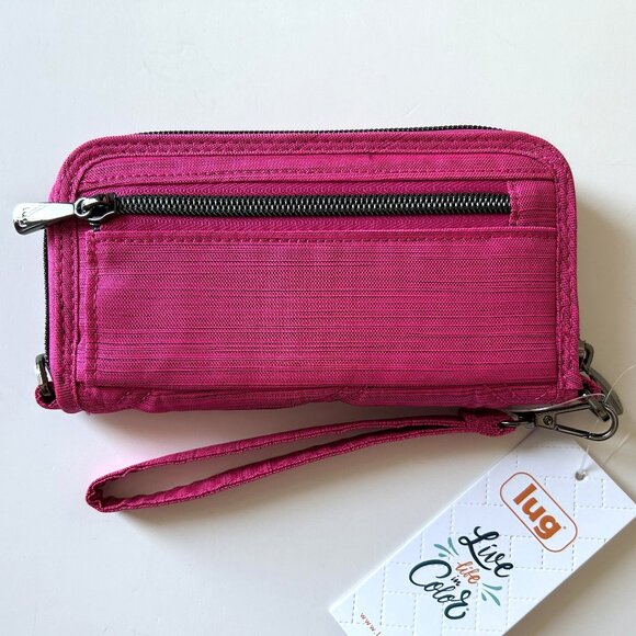 Lug Whirly Love RFID Wristlet Wallet Brushed Rosette Pink with Bubble Pink Love - Picture 9 of 12